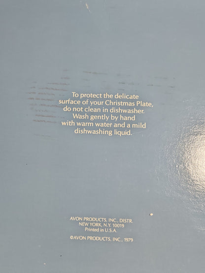 Vintage Avon Christmas 1979 Dashing Through the Snow Plate with Original Box. Enoch Wedgewood England