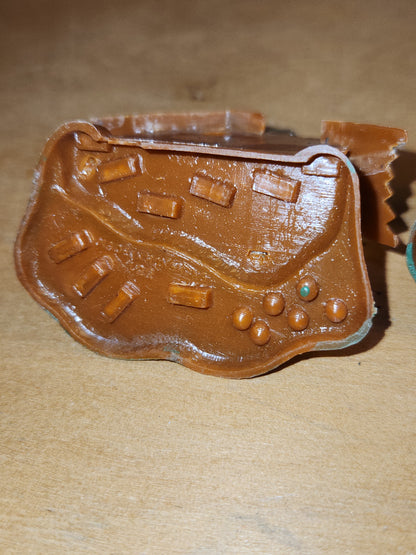 Vintage Set of Two miniature Plastic Celluloid Nativity Ornaments Made in Hong Kong Mica n11