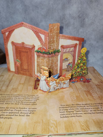 Vintage 1980s First Edition Hallmark POP UP book Christmas in Many Lands by Barbara Bartocci bk12