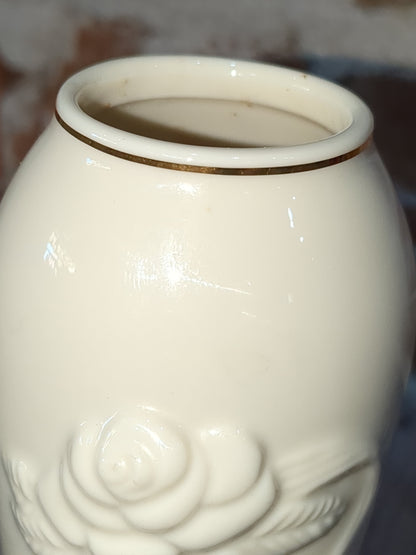 Vintage Lenox Rose Blossom Bud Vase Ivory Porcelain 24k Gold Trim 6" Tall lbv