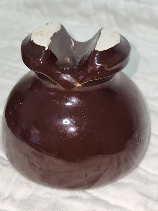 Vintage Victor Insulators Inc. Large Brown Drip Glaze High Voltage Ceramic Insulator insv1
