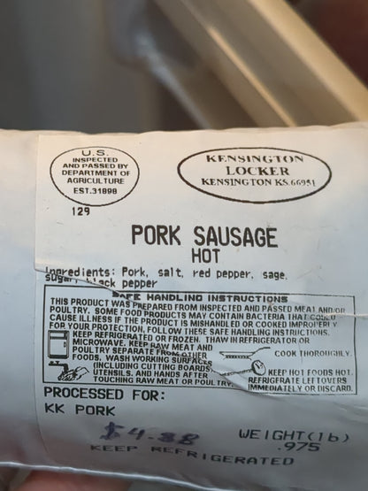 KK Pork hot sausage