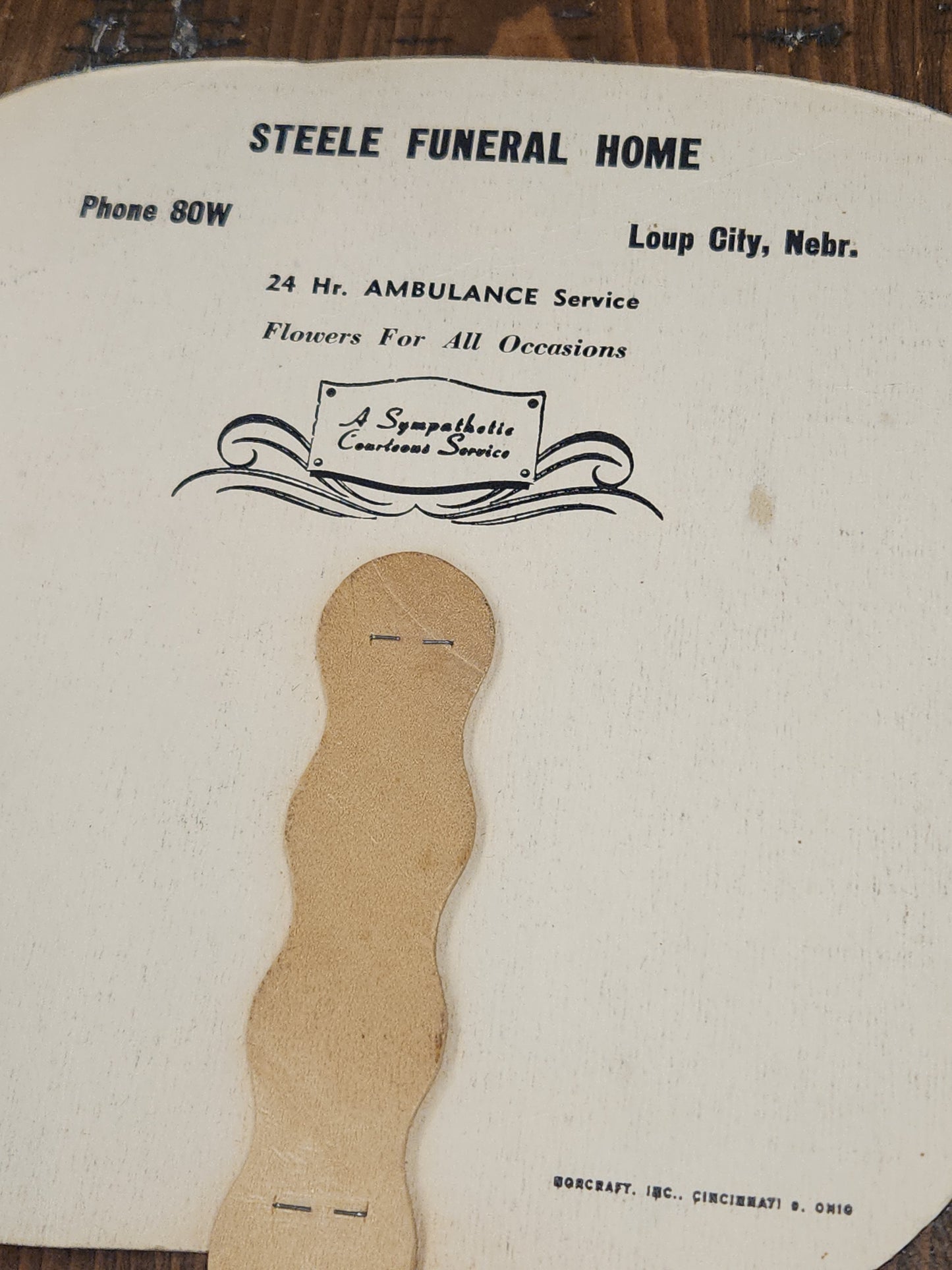 Vintage Advertising Fans Set of 3 Steele Funeral Home Nebraska Norcraft Inc. Cincinnati Ohio fan5