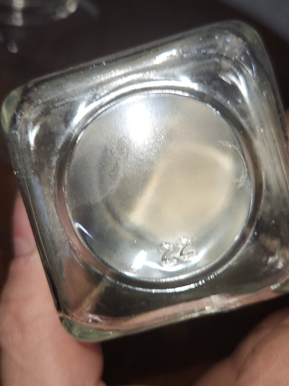 Vintage Squibb #2 set of 3 square glass jar with plastic screw on. cap nylon sp88