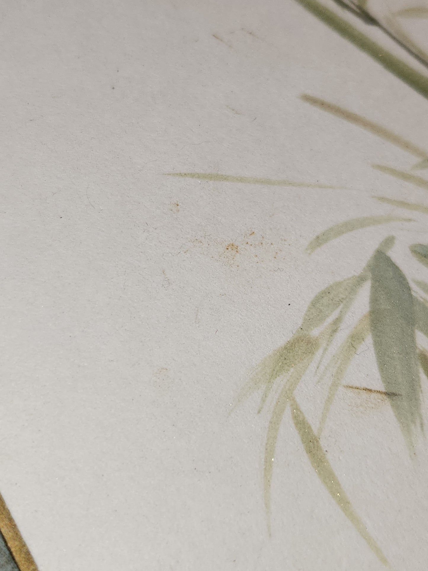 Vintage Peggy Pai Laughlin Framed Mixed Medium Painting A Hawaii Bamboo Dedicated by Artist 9 x 12 Frame