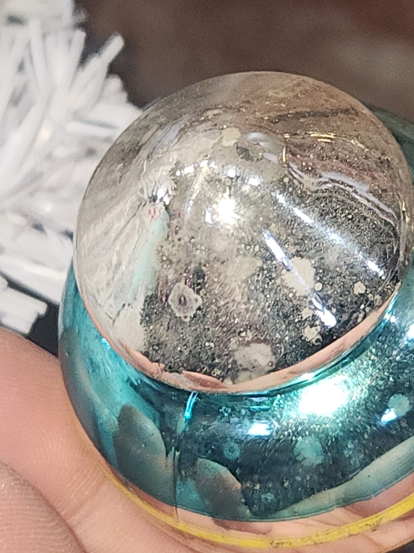 Vintage Premier Glass Christmas Ornament Lantern Silver Pink Teal Yellow vo24