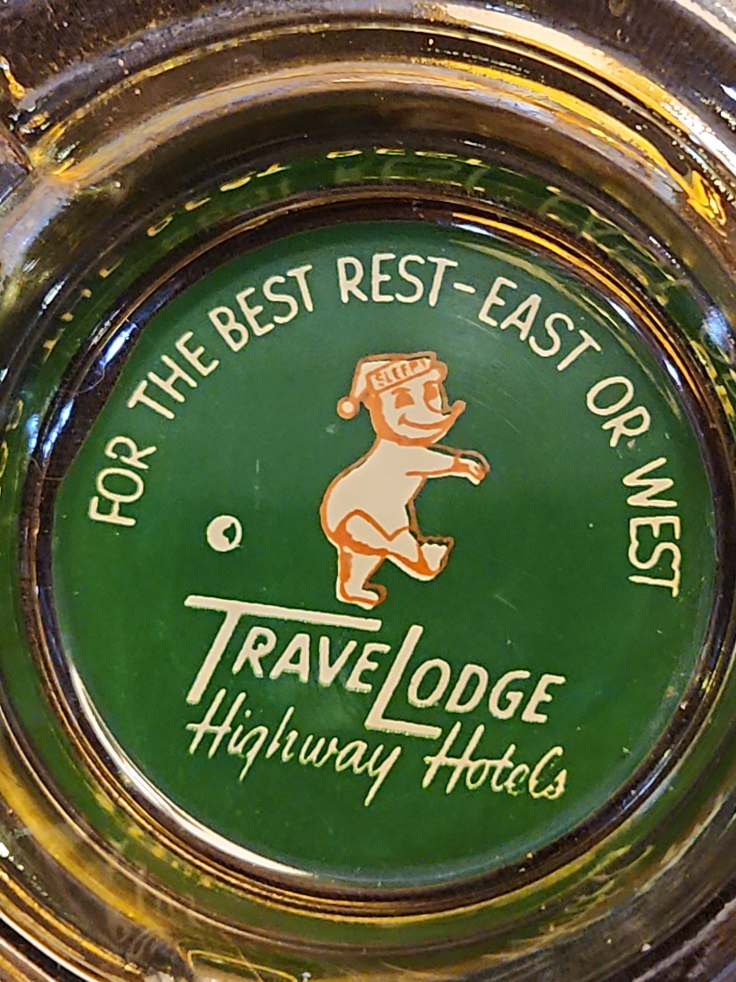 Vintage Ashtray Travel Lodge Highway Hotels A Lighter Amber at5