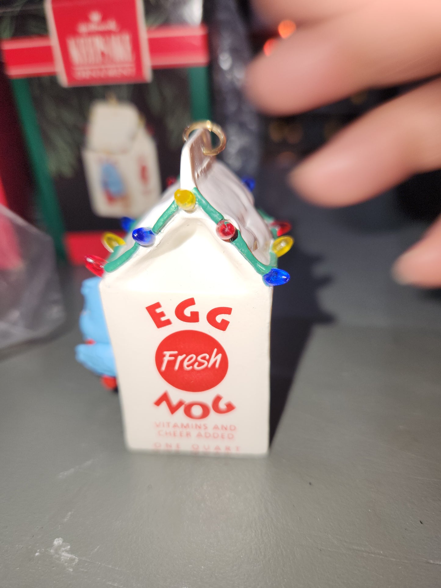 Three Vintage Hallmark Keepsake Ornaments 1986 Treetop Trio  1993 Peep Inside Birdhouse  1992 Egg Nog Nest