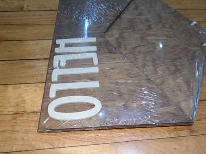 Stained with cream hello Envelope interchangeable door sign