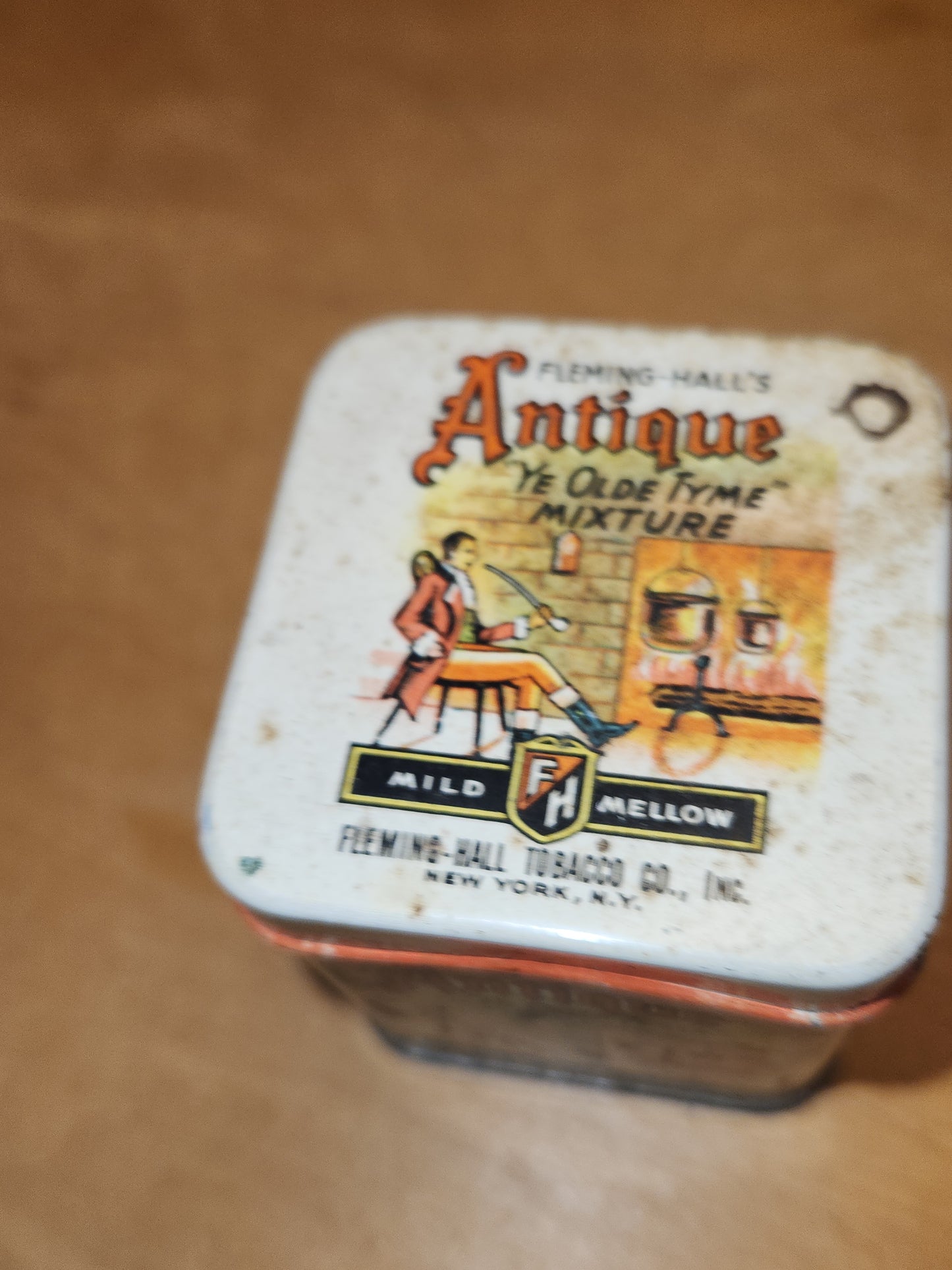 Vintage Antique Ye Olde Tyme Mixture Fleming Hall Tobacco Co N.Y. USA EMPTY NO CONTENTS tin88