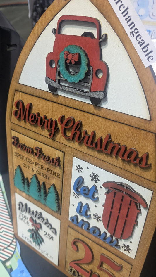 Interchangeable Flat tiered tray christmas refill, no frame included.