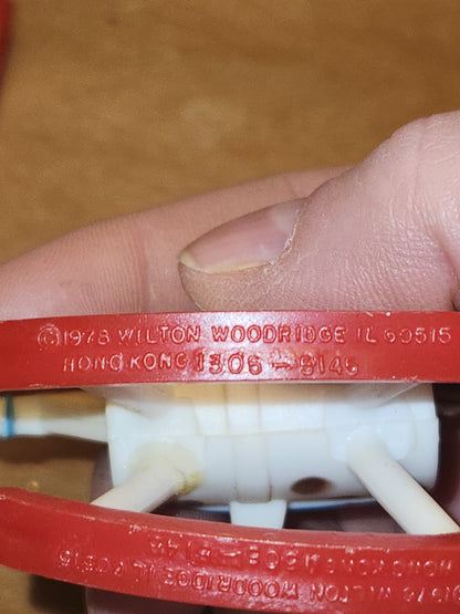 Vintage Wilton Cake Topper Toy Rocking Horse Plastic Miniature Dollhouse Figurine Set of 2 1978 Hong Kong AS IS rh6