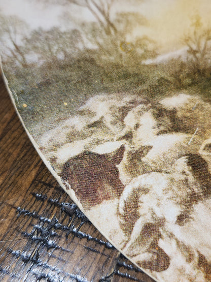 Vintage Advertising Fan Jesus and Lamb Steele Funeral Home Nebraska T.D.M Co. Red Oak Iowa fan8