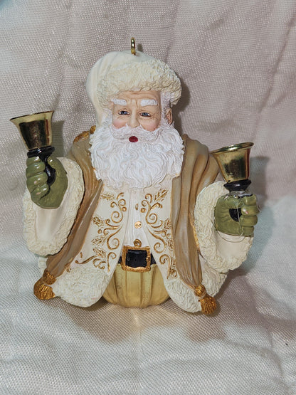 Hallmark Keepsake Ornament 2004 Jolly Old Kris Jingle Cream Gold Bell Ornament