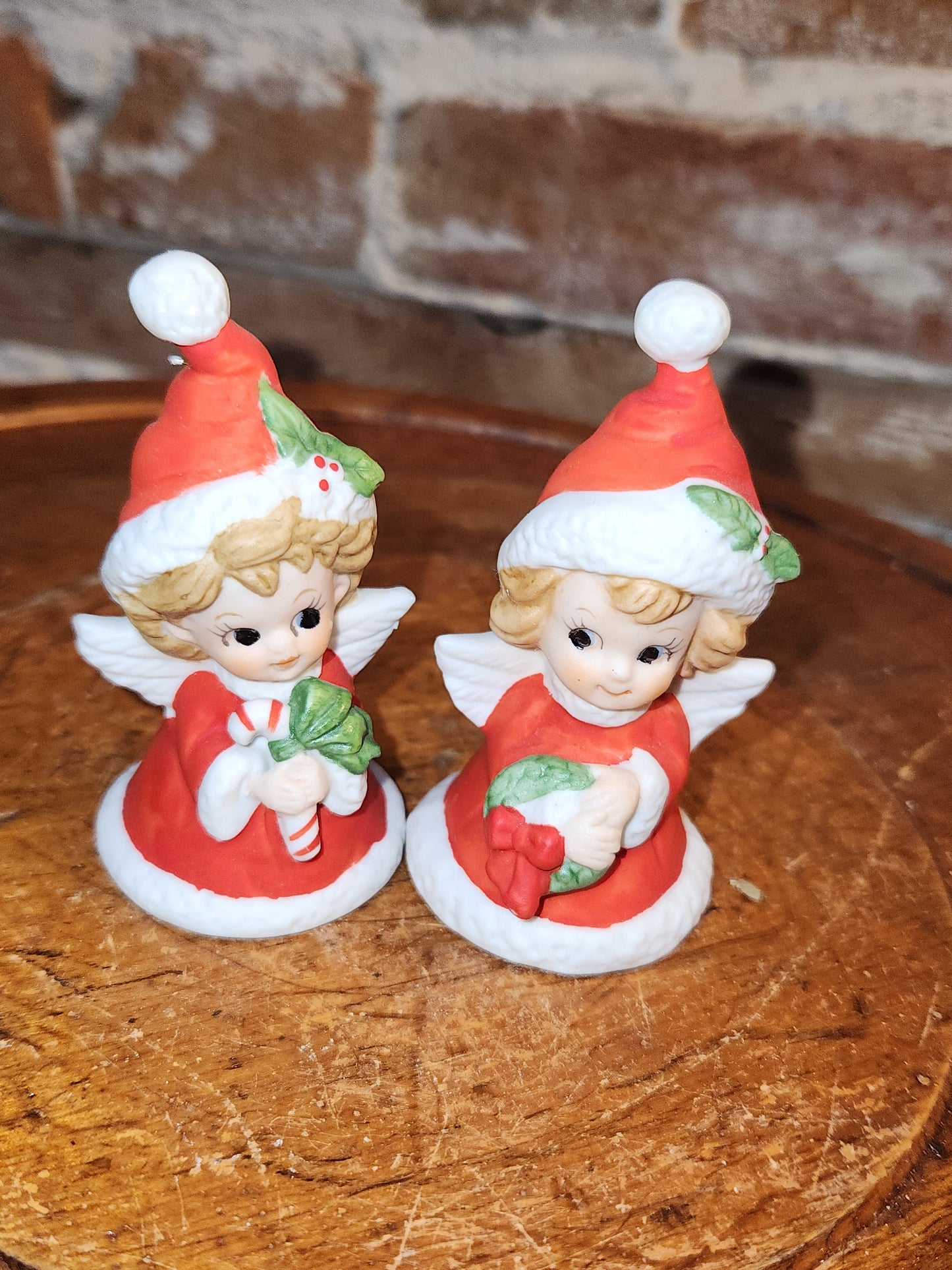 Vintage Lefton set of 2 Angel Bell Figurines