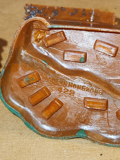 Vintage Set of Two miniature Plastic Celluloid Nativity Ornaments Made in Hong Kong Mica n11