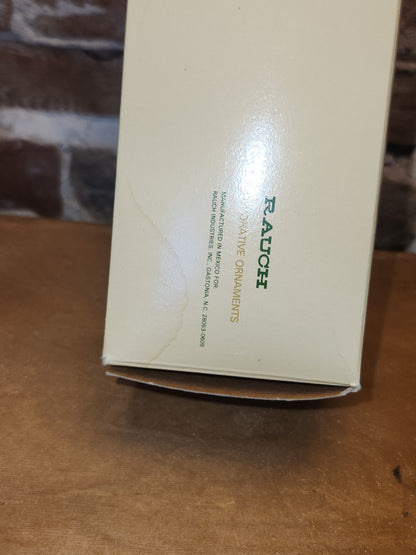 Vintage Rauch Hand Blown Mercury Glass Tree Topper White Gold Glass with Box Box tt11