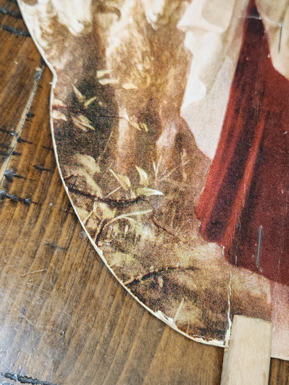 Vintage Advertising Fan Jesus and Lamb Steele Funeral Home Nebraska T.D.M Co. Red Oak Iowa fan8