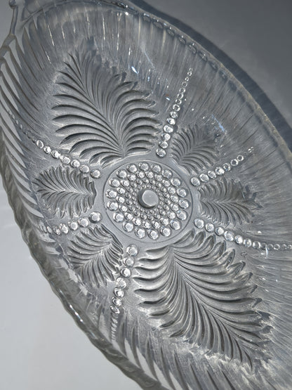 Vintage Anchor Hocking Feather and Pearl Relish Dish Depression Glass