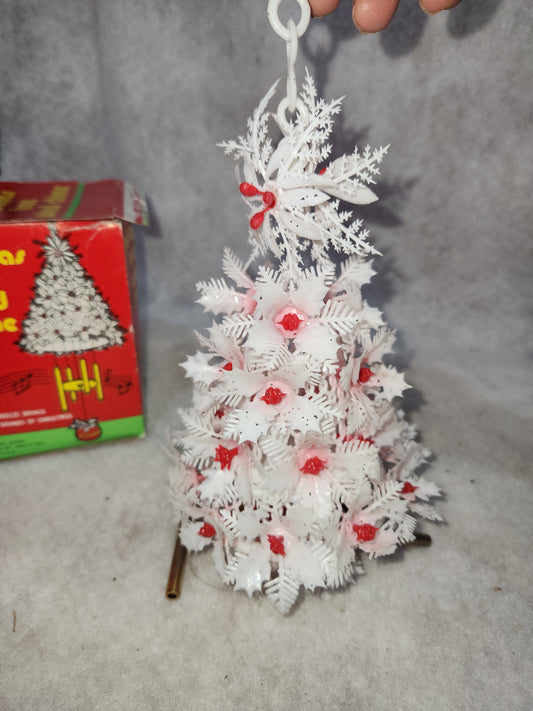 Vintage White Christmas Tree Wind Chime made Hing Kong for Amico Inc.