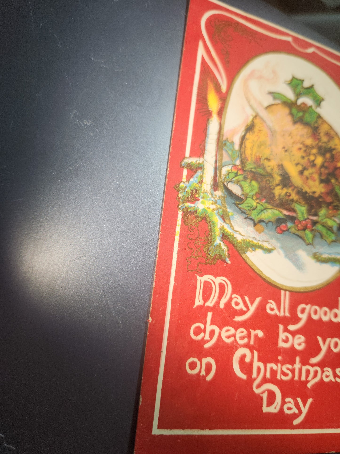 Antique Vintage Postcard Christmas Dinner Embossed Kate Bennett  May all good cheer be yours on Christmas Day