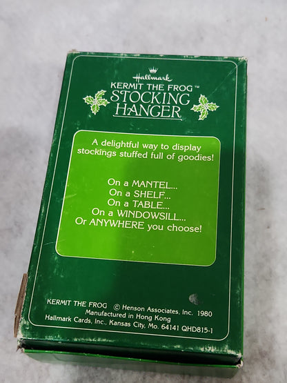 Vintage Hallmark Christmas Stocking Hanger Holder Kermit the Frog 1980 Muppets sh238