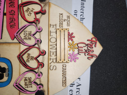 Valentine's day kit for interchangeable arch or rectangle frame. FRAME SOLD SEPARATELY