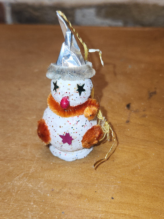 Vintage Paper Mache Snowman Putz like sm8