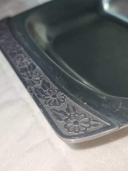 Vintage Stainless relish tray flower handles Scandicrafts Cuisine Internationale 18-8 Japan ss129