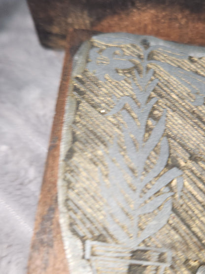 Vintage Wood Metal Newspaper Print Block Printer's Press Easter Lily 2 Blocks pb2e