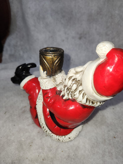 Vintage Paper Mache Santa Candle Holder Figures Japan Sticker JUST ONE sn89