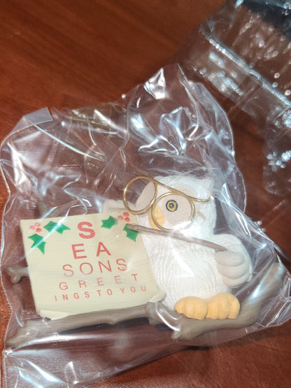 Vintage Hallmark Keepsake Ornament “Owliday” Wish Unopened 1987 miniature