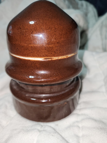 Rare vintage AL CO inc. Pat Pend brown porcelain insulator alco1