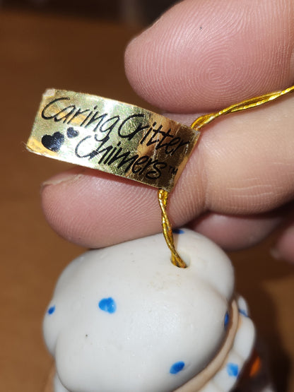 Vintage Jasco L'll Chimers Critter Ornament Bells With Lace Trim Bear Baking, Grandma Bear, Goose porcelain