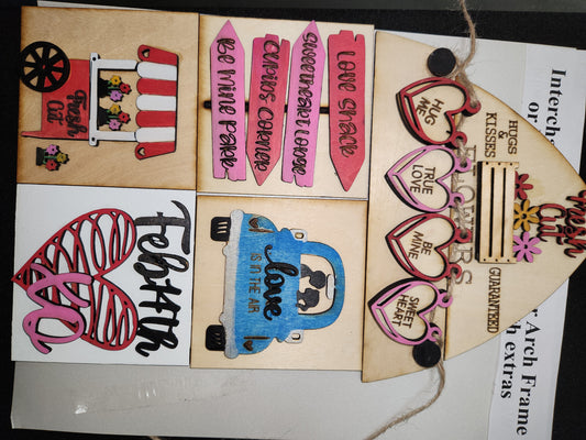 Valentine's day kit for interchangeable arch or rectangle frame. FRAME SOLD SEPARATELY