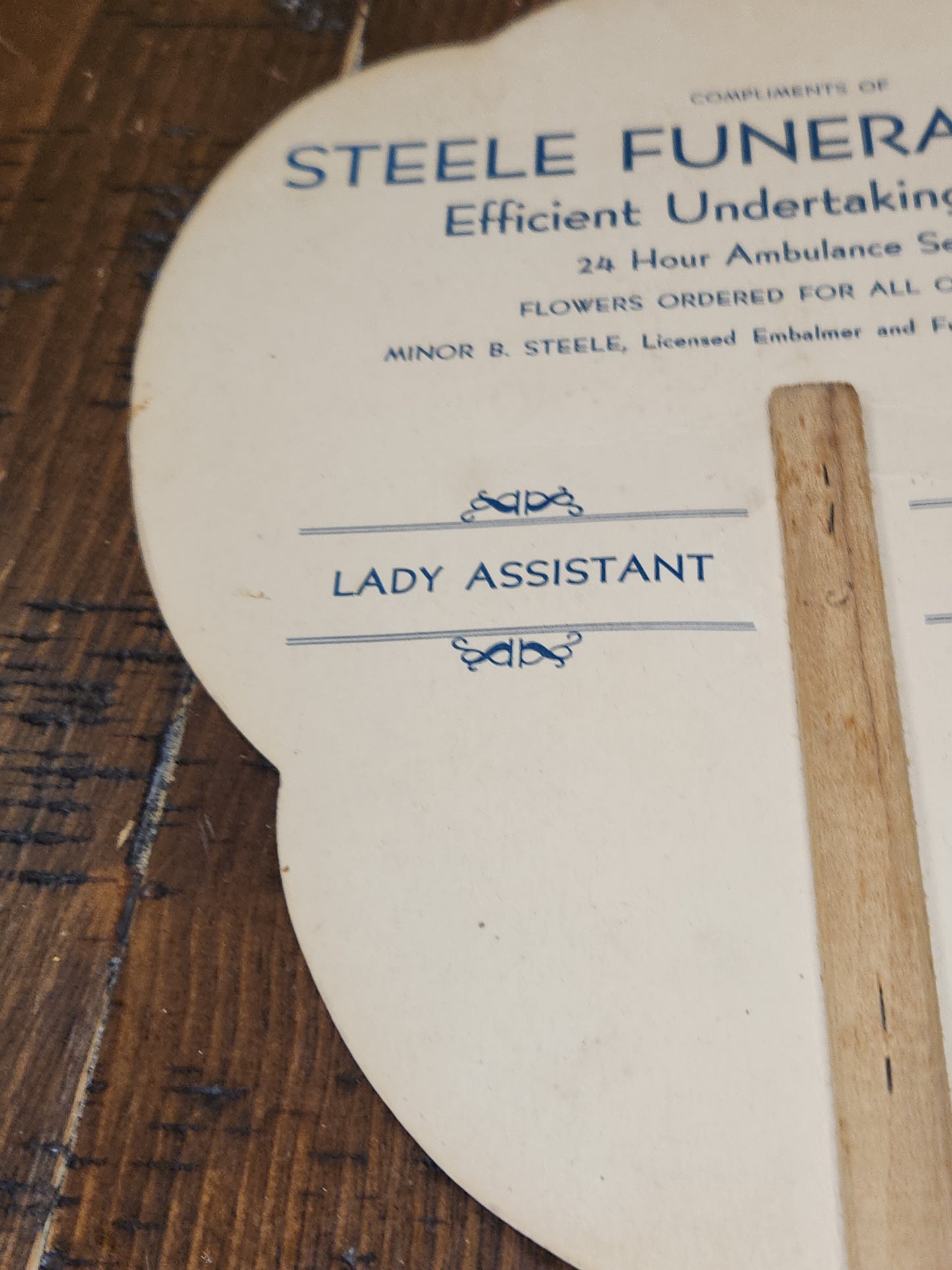 Vintage Advertising Fan Jesus and Lamb Steele Funeral Home Nebraska T.D.M Co. Red Oak Iowa fan8