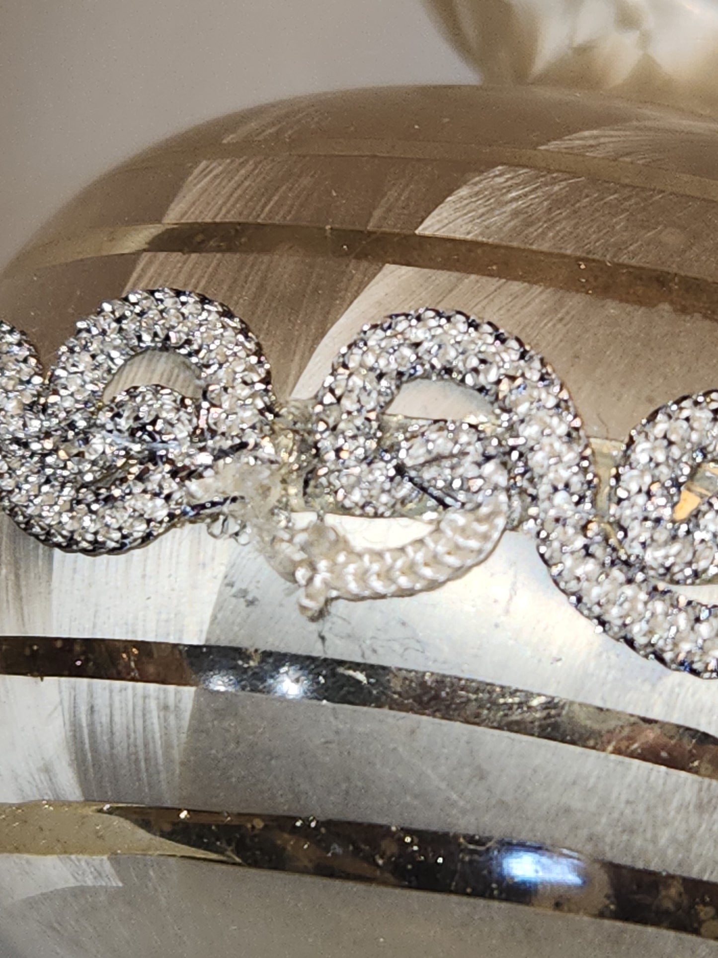 Vintage Rauch Hand Blown Mercury Glass Tree Topper White Gold Glass with Box Box tt11