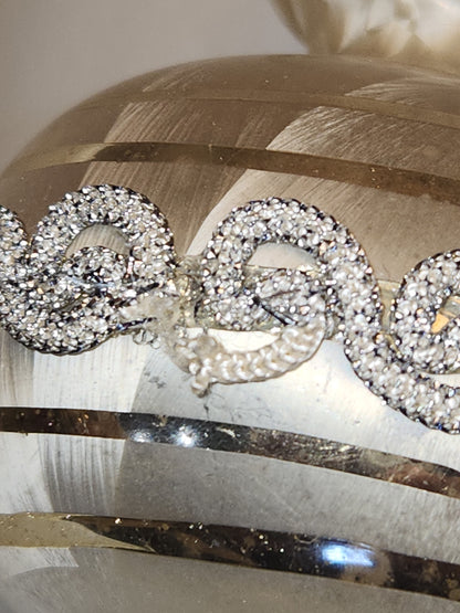 Vintage Rauch Hand Blown Mercury Glass Tree Topper White Gold Glass with Box Box tt11