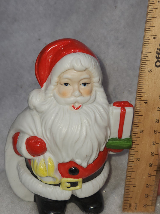 Vintage Enesco Japan Ceramic Santa Claus Coin Bank cb76