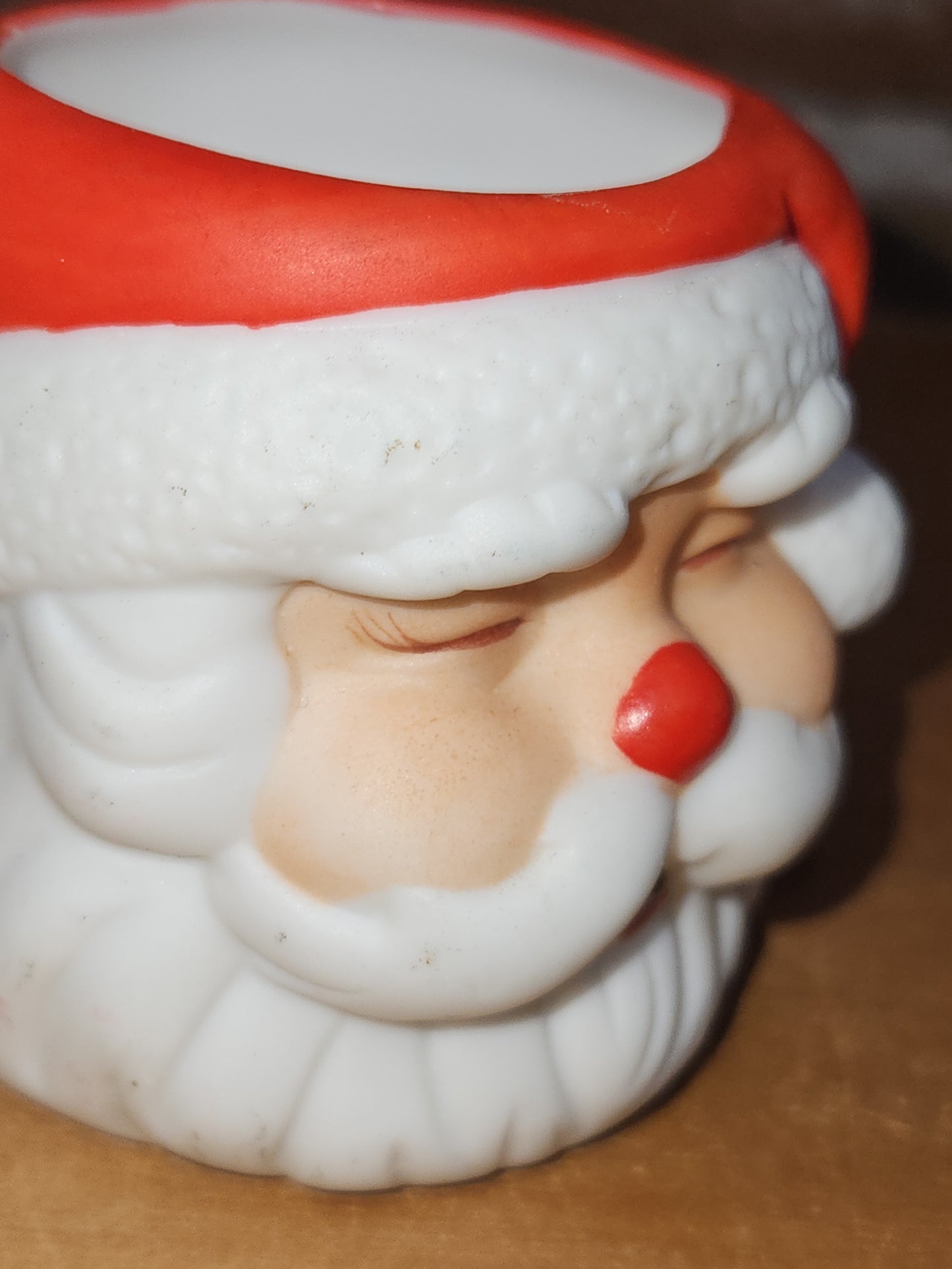 Vintage Hallmark Cards Ambassador Santa Claus Head Candle Holder Ceramic sa5
