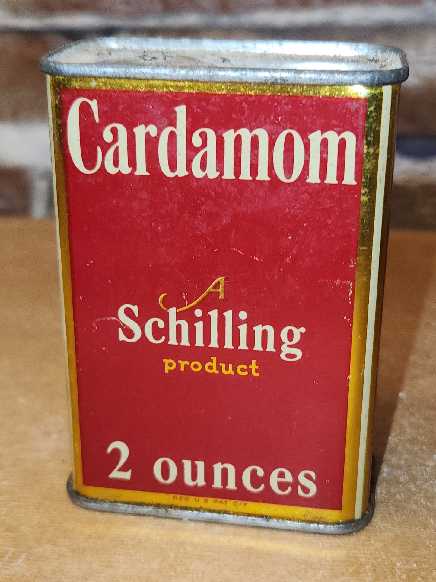 Vintage Schilling Spice Tin Cardamom Mostly Empty 2 Ounces Schilling Spice & Co. SAN Francisco t669