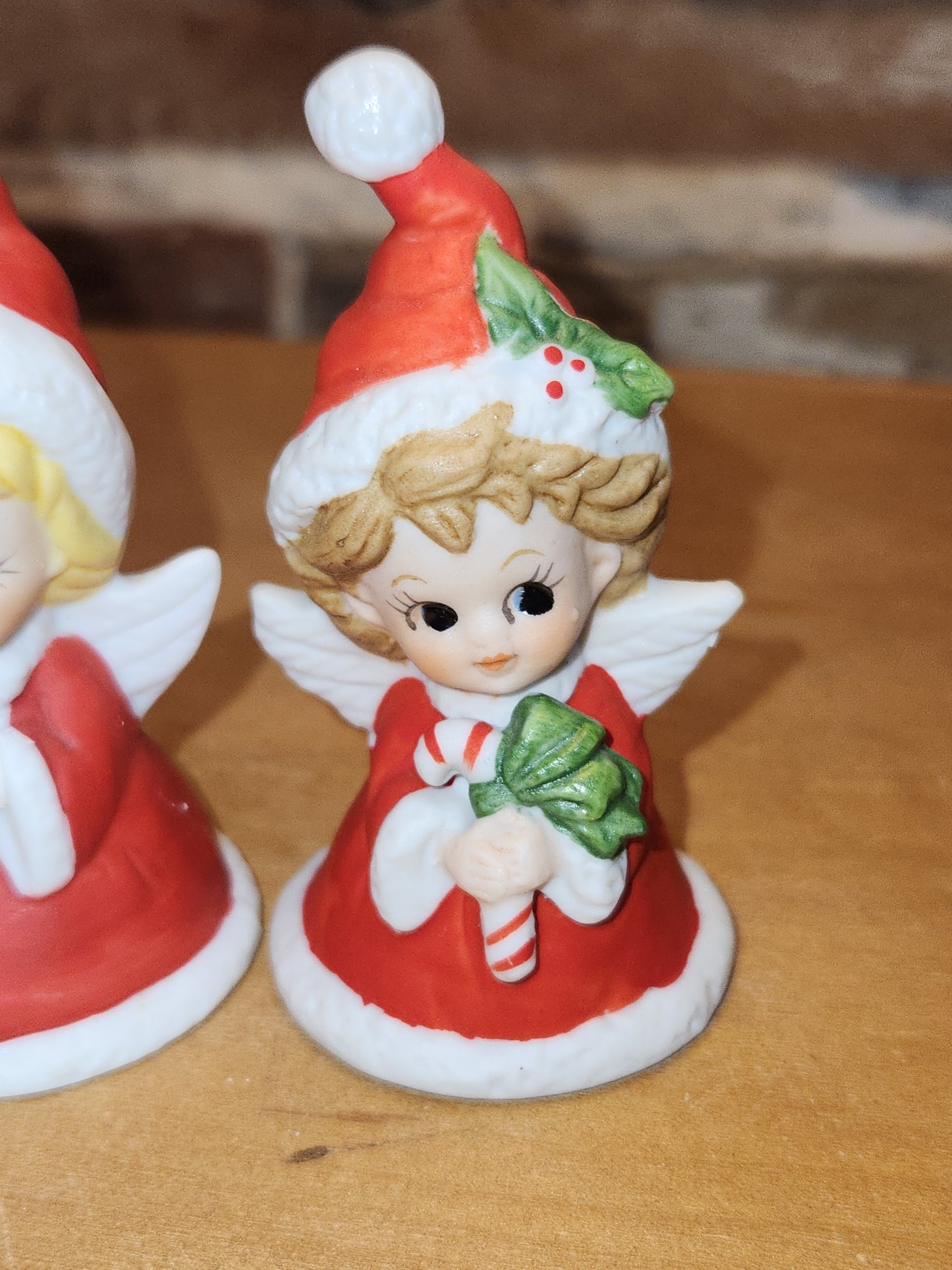 Vintage Lefton Petite Angel Girl Bell Figurines Set of 3. Praying Angel Signed.