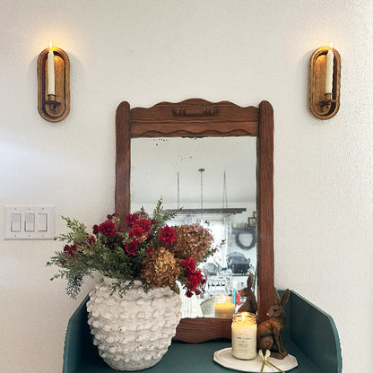 Antique Gold Taper Candle Holder Wall Sconce, Set of Two