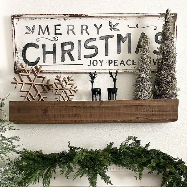 47 Inch Reclaimed Rustic Natural Wood Mantle  NOT AVAILABLE AT MINDEN LOCATION