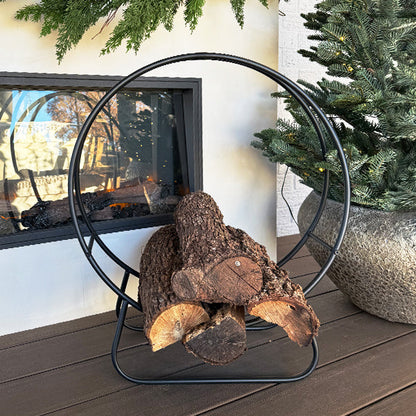 Black Iron Loop Fireplace Log Holder  NOT AVAILABLE AT MINDEN LOCATION