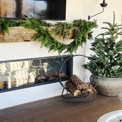 Black Iron Loop Fireplace Log Holder  NOT AVAILABLE AT MINDEN LOCATION