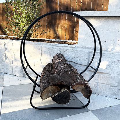 Black Iron Loop Fireplace Log Holder  NOT AVAILABLE AT MINDEN LOCATION