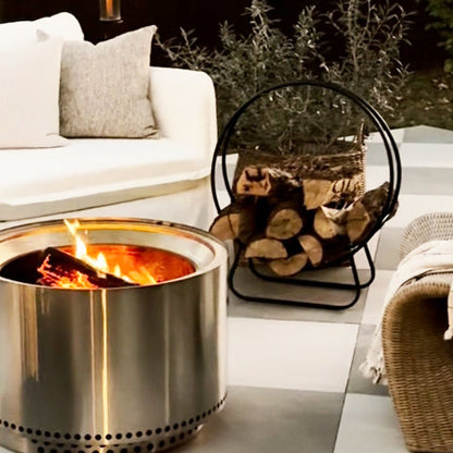 Black Iron Loop Fireplace Log Holder  NOT AVAILABLE AT MINDEN LOCATION